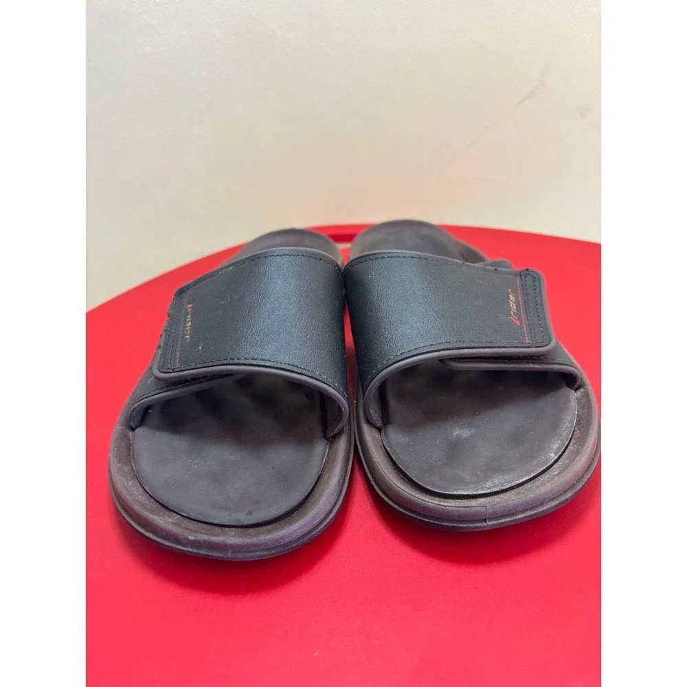 Rider Soft Dry Mens Slide Sandals Black Adjustable‎ Strap Size 12 Made in Brazil